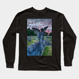 Angel at Sunset 0233-A Harlow Hill Cemetery Long Sleeve T-Shirt